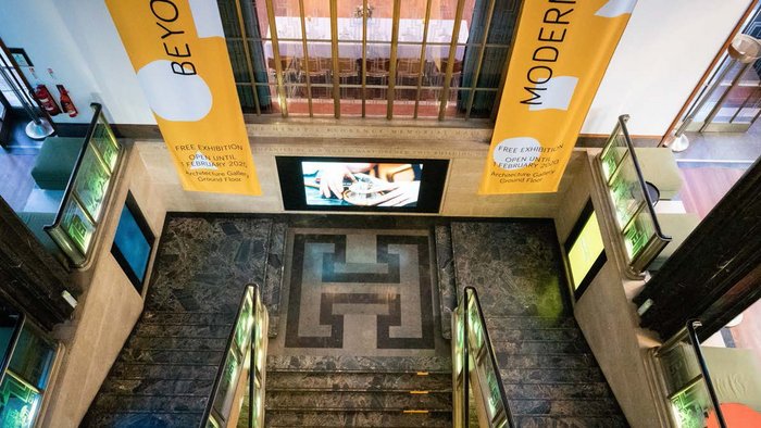 The central staircase at the RIBA’s 66 Portland Place. Accessibility within the building is an important part of the brief for updating the building